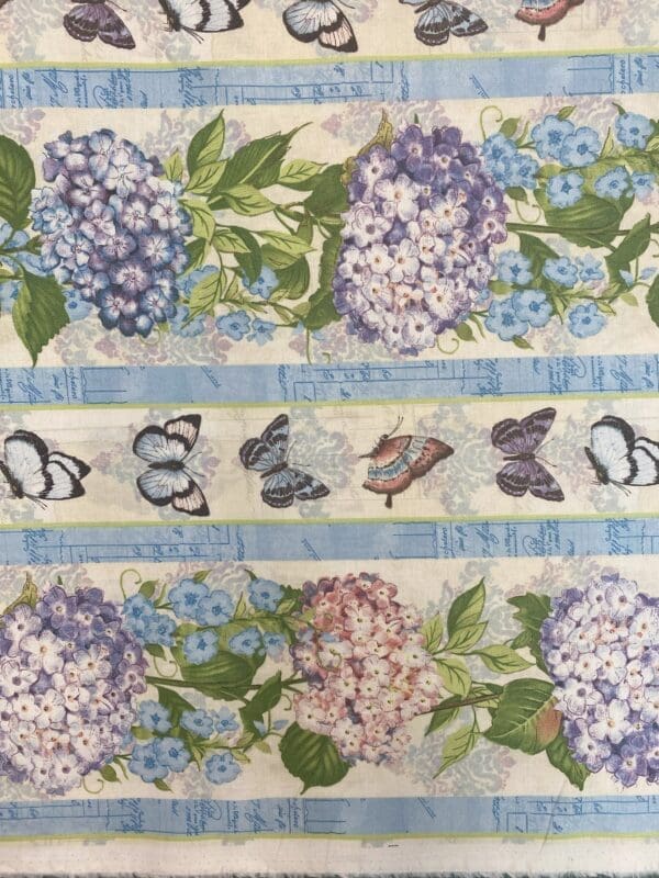 Hydrangea Mist Border Print